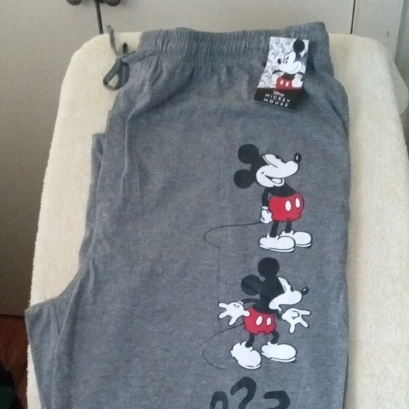 Disney Mickey Mouse Gray Lounge Pants - Picture 1 of 10